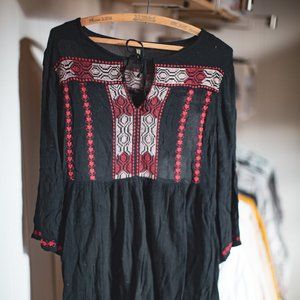 Boho Embroidered Tunic Shirt / Short Dress